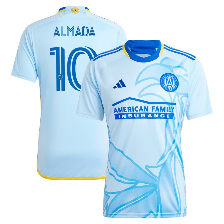Men's Atlanta United FC Thiago Almada adidas Light Blue 2024 The Resurgens Kit Replica Player Jersey - U-jersey