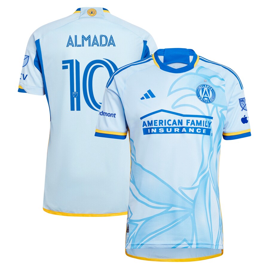 Men's Atlanta United FC Thiago Almada adidas Light Blue 2024 The Resurgens Kit Authentic Player Jersey - U-jersey