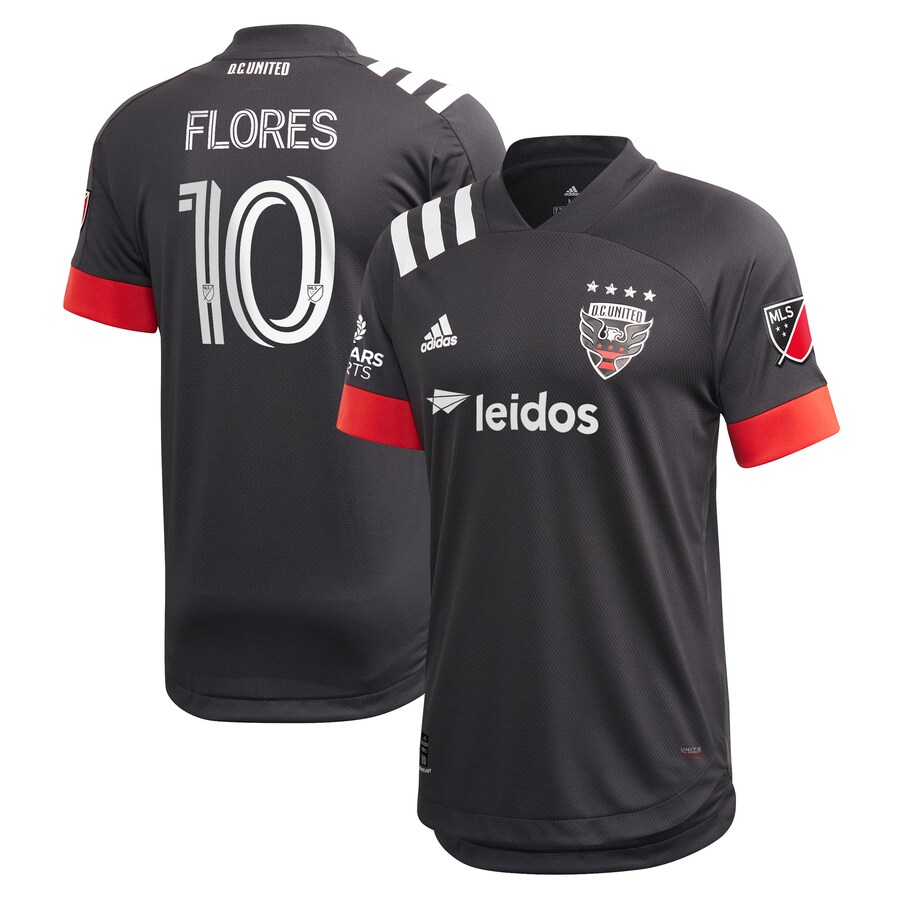 Men's D.C. United Edison Flores adidas Black 2020 Primary Authentic Jersey - U-jersey