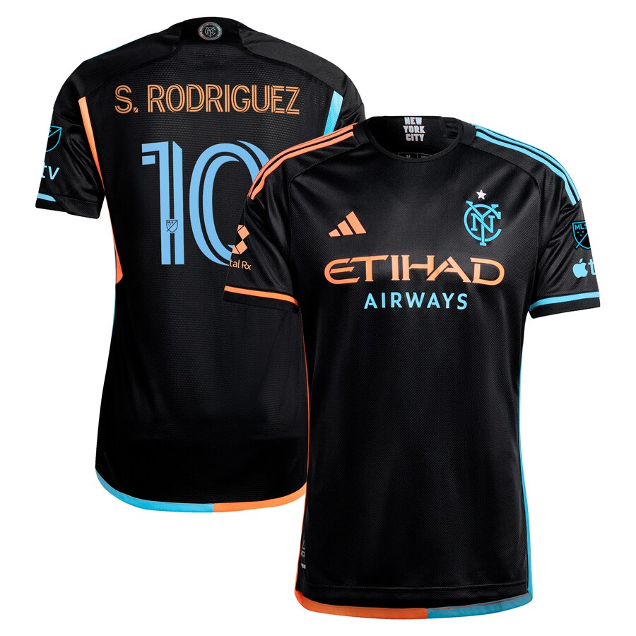 Men's New York City FC Santiago Rodríguez adidas Black 2024 24/7 Kit Authentic Player Jersey - U-jersey