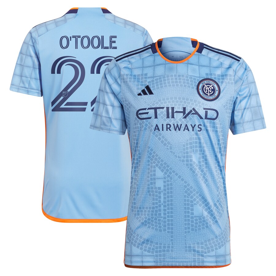 Men's New York City FC Kevin O'Toole adidas Light Blue 2024 The Interboro Kit Replica Player Jersey - U-jersey