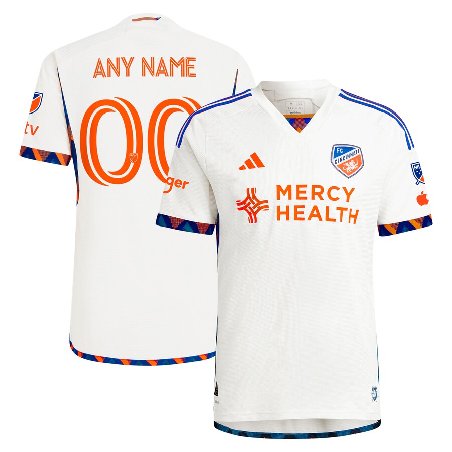 Men's FC Cincinnati  adidas White 2024 The Canvas Kit Authentic Custom Jersey - U-jersey