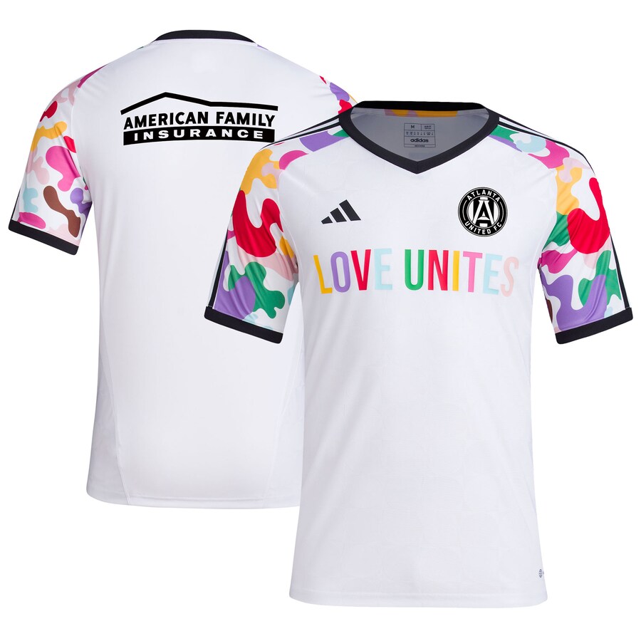 Men's Atlanta United FC  adidas White 2023 Pride Pre-Match Top - U-jersey