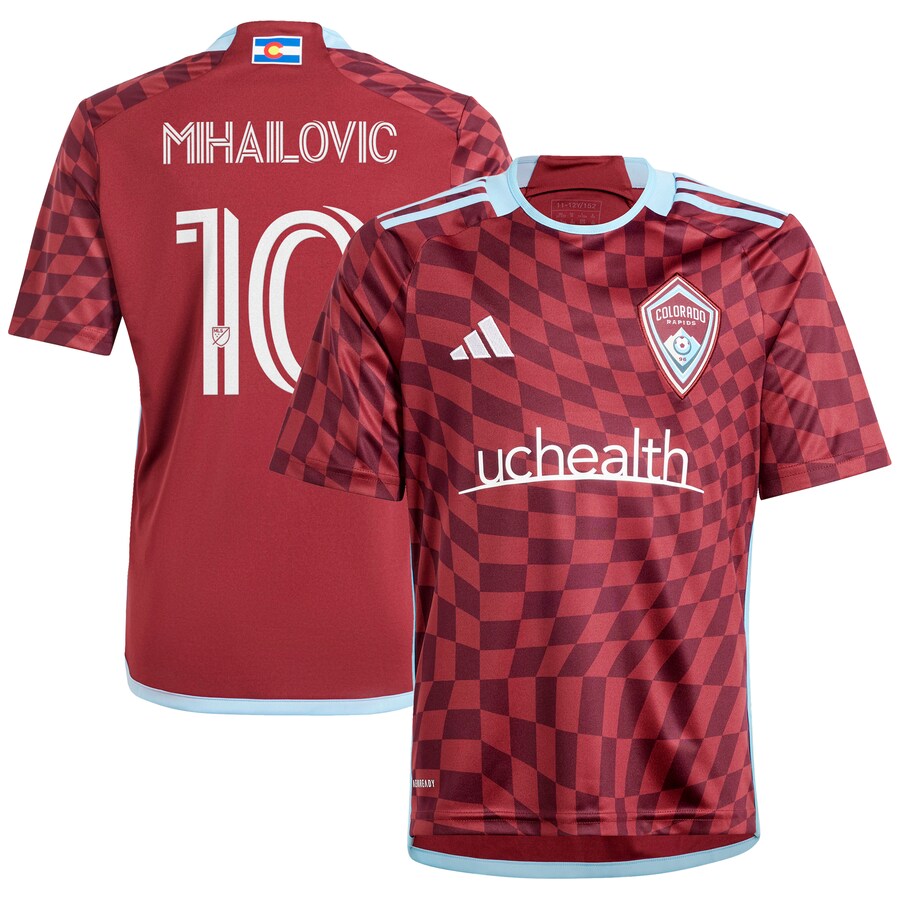 Youth Colorado Rapids Djordje Mihailovic adidas Burgundy 2024 One Flag Kit Replica Player Jersey - U-jersey