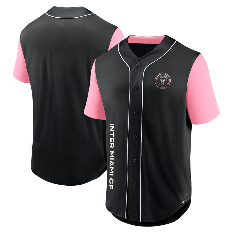 Men's Inter Miami CF Fanatics Black Balance Fashion Baseball Jersey - U-jersey