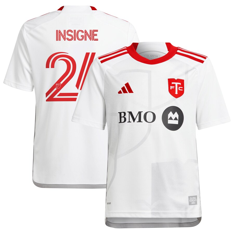 Youth Toronto FC Lorenzo Insigne adidas White 2024 GTA Kit Replica Player Jersey - U-jersey
