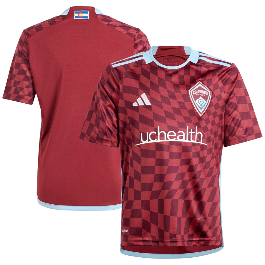 Youth Colorado Rapids  adidas Burgundy 2024 One Flag Kit Replica Jersey - U-jersey