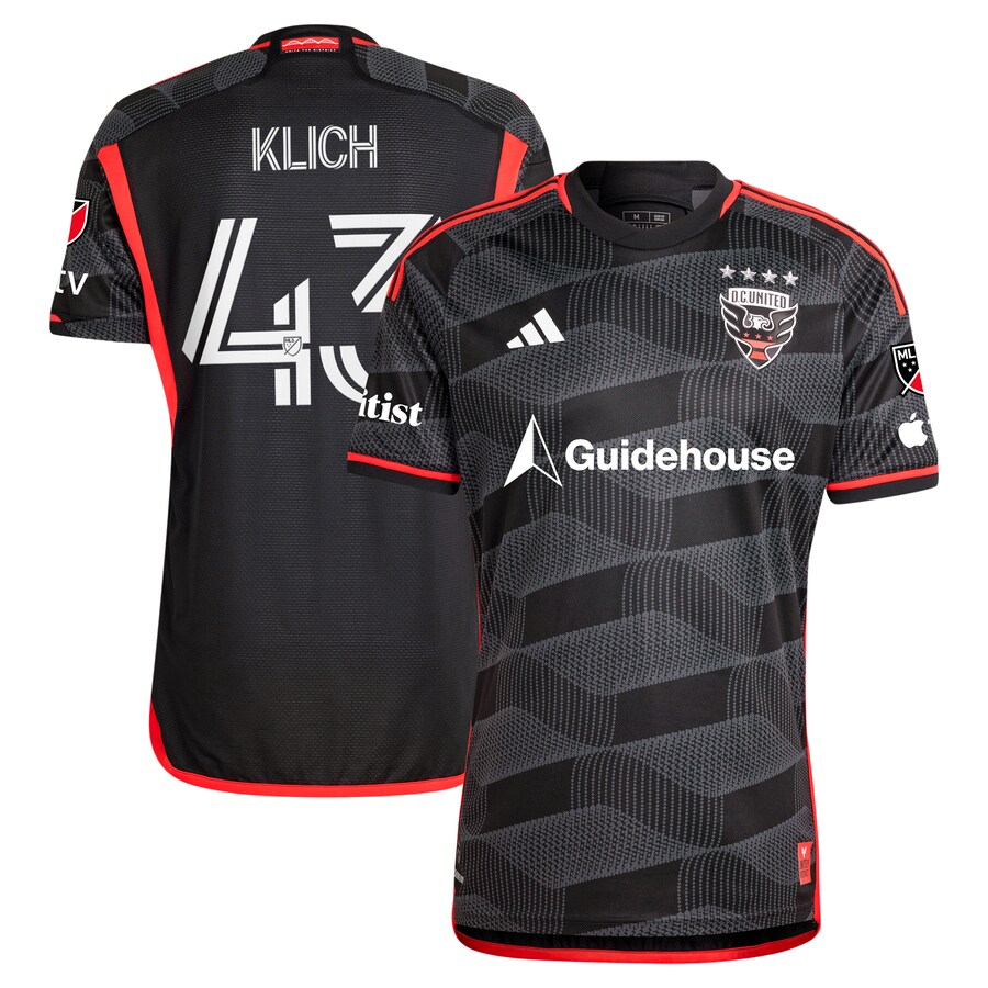 Men's D.C. United Mateusz Klich adidas Black 2024 The Icon Kit Authentic Player Jersey - U-jersey