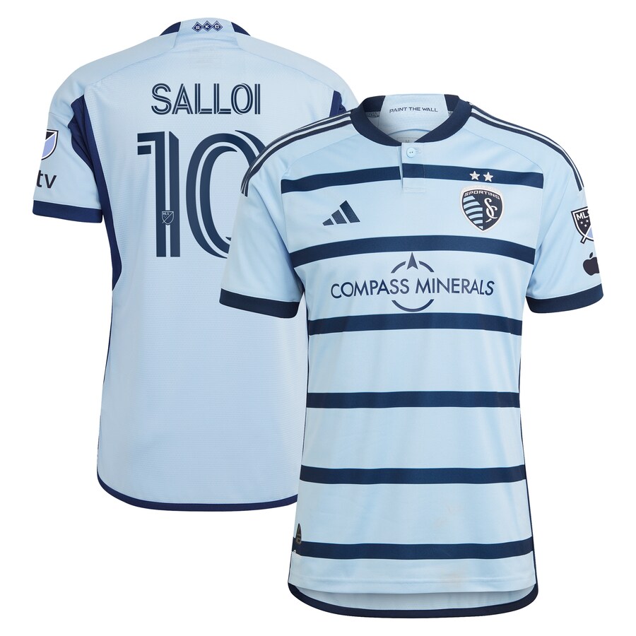 Men's Sporting Kansas City Daniel Salloi adidas Light Blue 2024 Hoops 4.0 Authentic Player Jersey - U-jersey