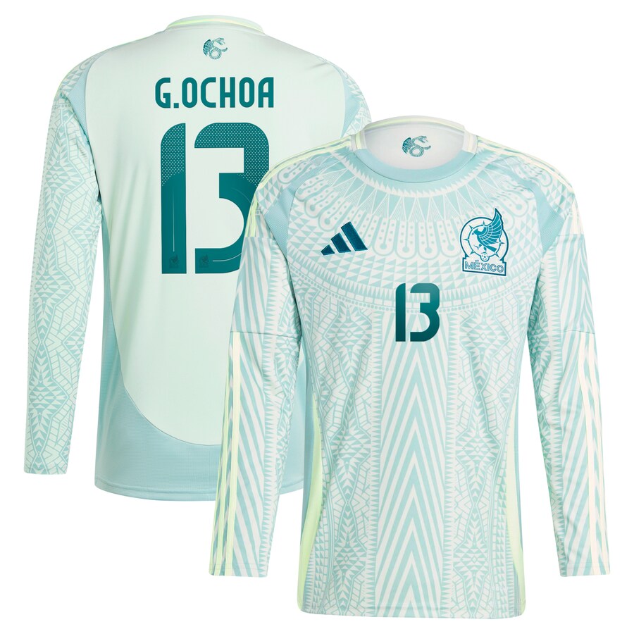 Men's Mexico National Team Guillermo Ochoa adidas Green 2024 Away Replica Player Long Sleeve Jersey - U-jersey