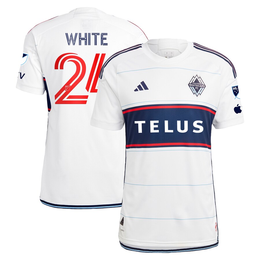 Men's Vancouver Whitecaps FC Brian White adidas White 2024 Bloodlines Authentic Player Jersey - U-jersey