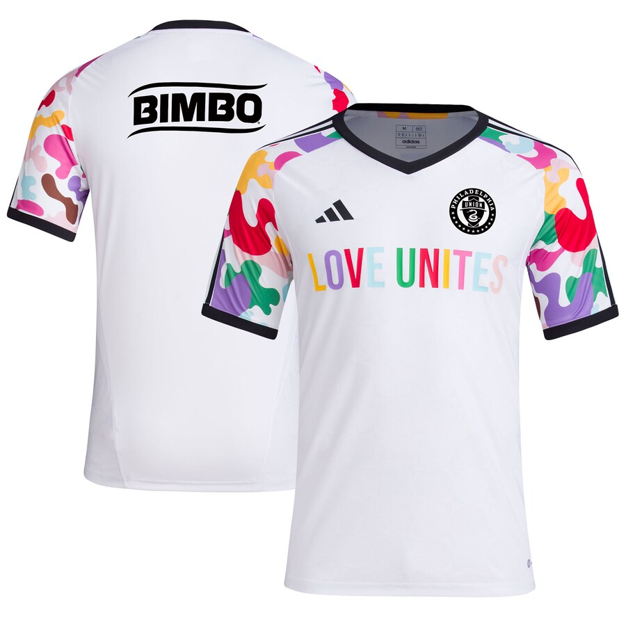 Men's Philadelphia Union  adidas White 2023 Pride Pre-Match Top - U-jersey