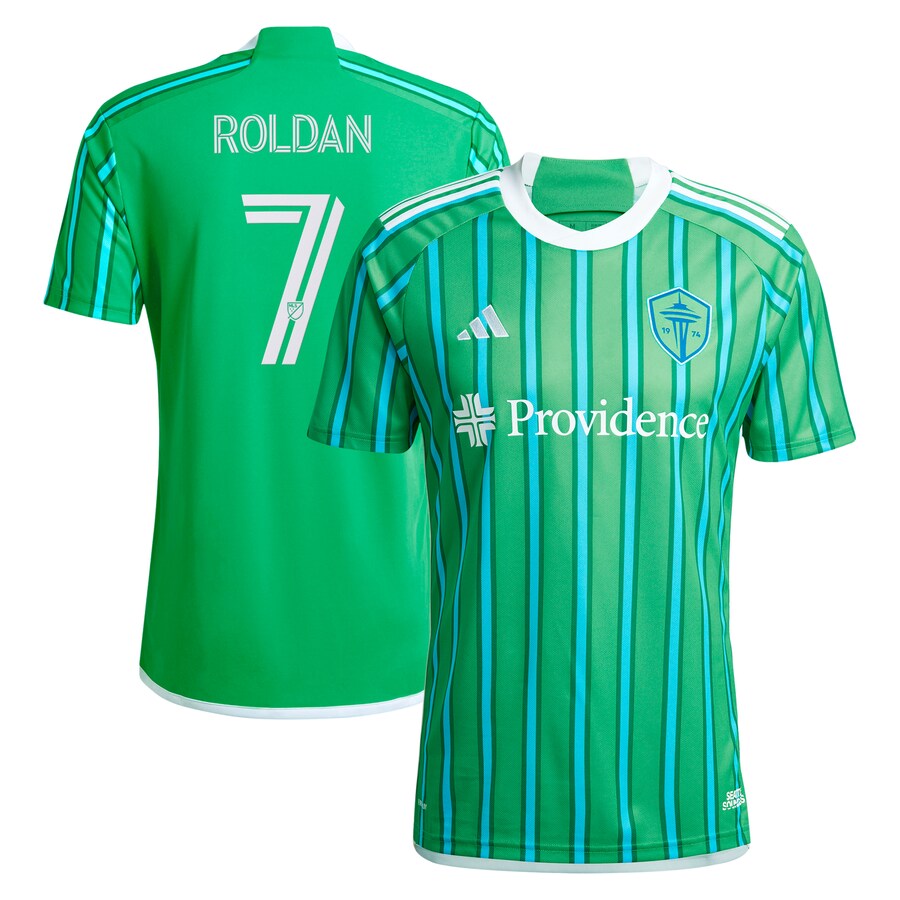 Men's Seattle Sounders FC Cristian Roldan adidas Green 2024 The Anniversary Kit Replica Player Jersey - U-jersey
