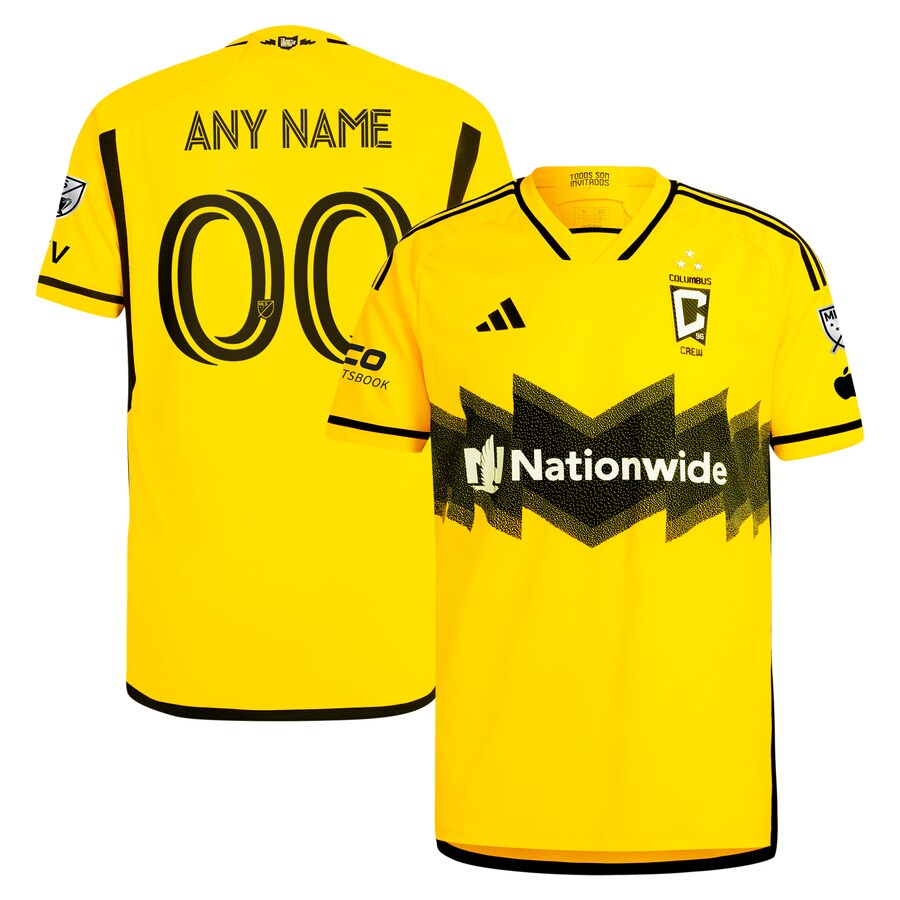 Men's Columbus Crew  adidas Yellow 2024 The Home Kit Authentic Custom Jersey - U-jersey