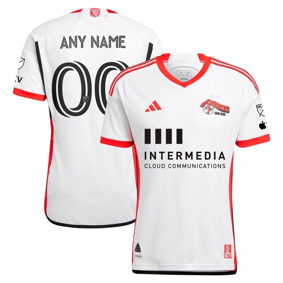 Men's San Jose Earthquakes  adidas White 2024 The 50 Kit Authentic Custom Jersey - U-jersey