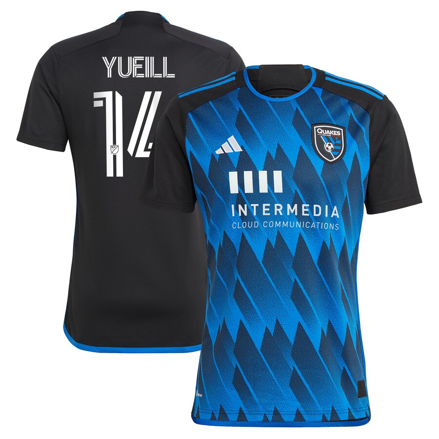 Men's San Jose Earthquakes Jackson Yueill adidas Blue 2024 Active Fault Replica Player Jersey - U-jersey