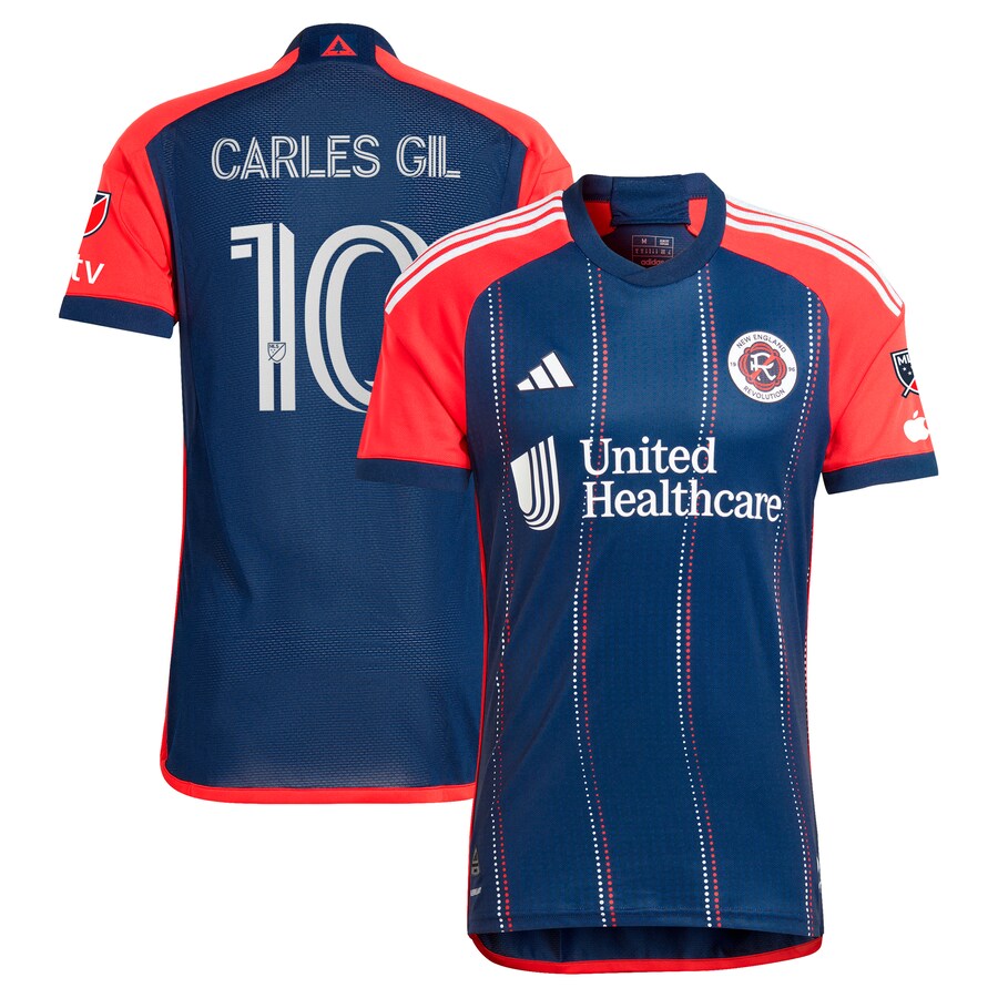 Men's New England Revolution Carles Gil adidas Navy 2024 Boston Tea Party Authentic Player Jersey - U-jersey