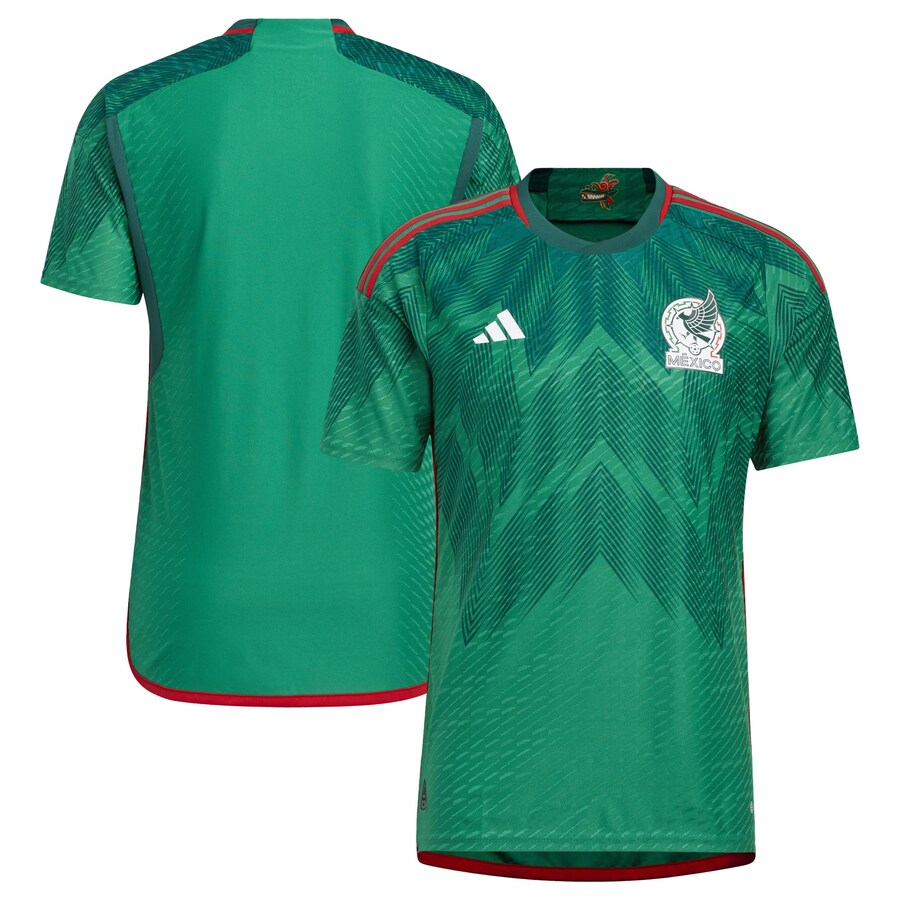 Men's Mexico National Team adidas Green 2022/23 Home Authentic Blank Jersey - U-jersey