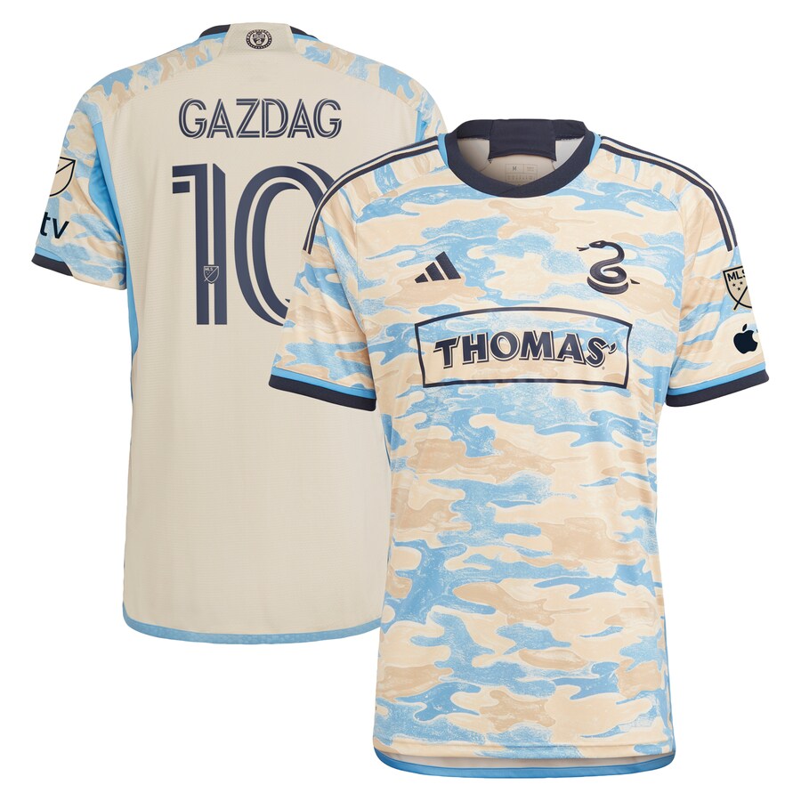 Men's Philadelphia Union Daniel Gazdag adidas Tan 2023 For Philly Authentic Jersey - U-jersey