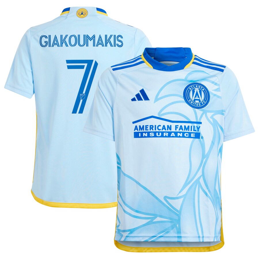 Youth Atlanta United FC Giorgos Giakoumakis adidas Light Blue 2024 The Resurgens Kit Replica Player Jersey - U-jersey