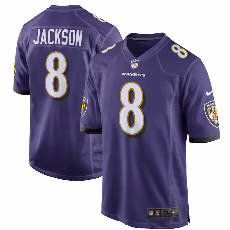 Men's Baltimore Ravens Lamar Jackson Nike Purple Game Player Jersey - U-jersey