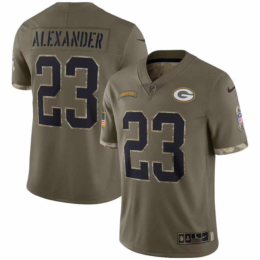 Men's Green Bay Packers Nike Olive 2022 Salute To Service Limited Jersey - U-jersey