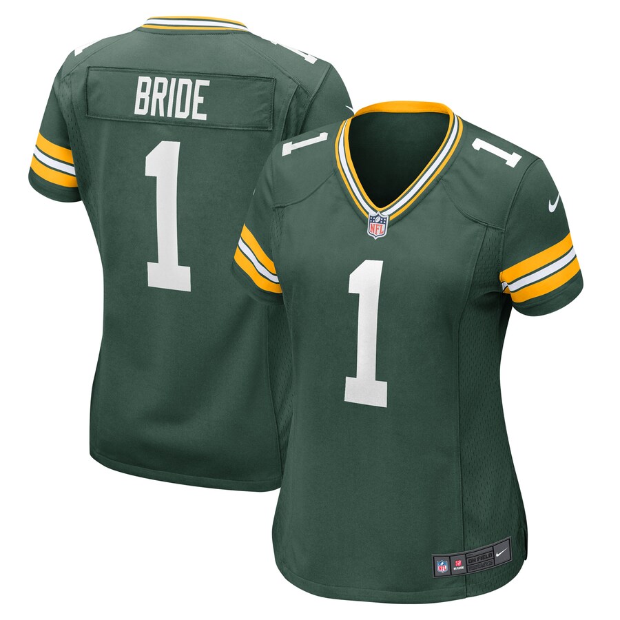 Women's Green Bay Packers Number 1 Bride Nike Green Game Jersey - U-jersey
