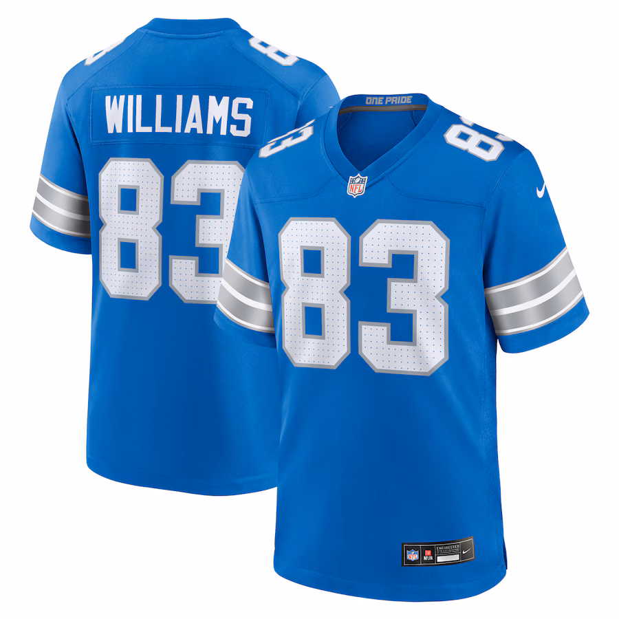 Men's Detroit Lions Isaiah Williams Nike  Blue Game Jersey - U-jersey