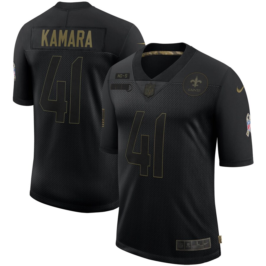 Men's New Orleans Saints Alvin Kamara Nike Black 2020 Salute To Service Limited Jersey - U-jersey
