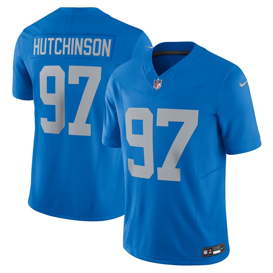 Men's Detroit Lions Aidan Hutchinson Nike Blue Vapor F.U.S.E. Alternate Limited Jersey - U-jersey
