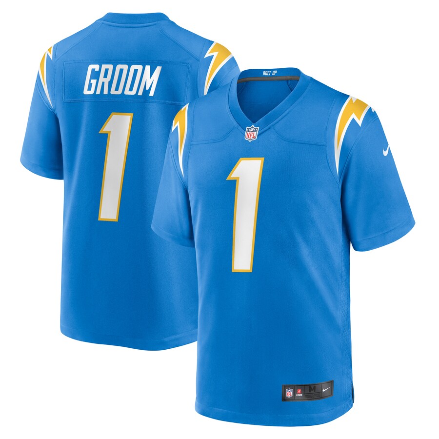 Men's Los Angeles Chargers Number 1 Groom Nike Powder Blue Game Jersey - U-jersey