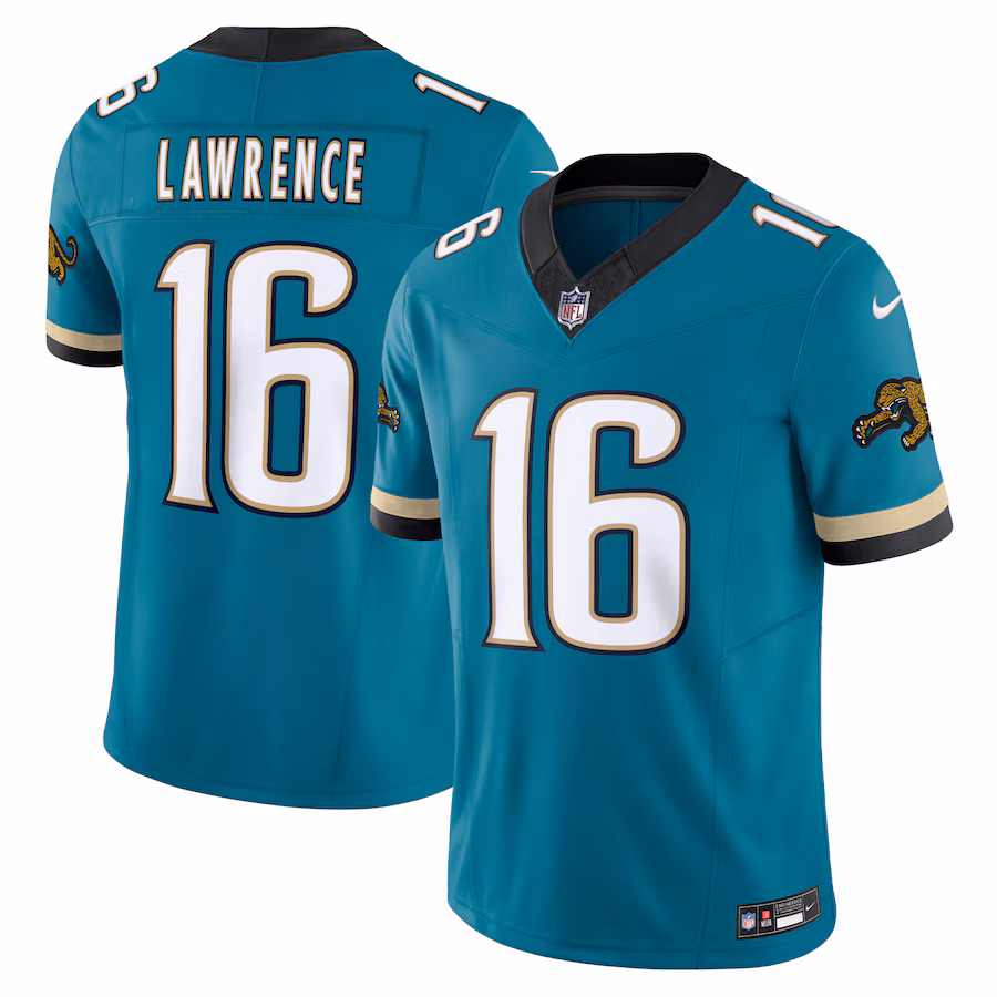 Men's Jacksonville Jaguars Trevor Lawrence Nike Teal Prowler Throwback Vapor F.U.S.E. Limited Jersey - U-jersey