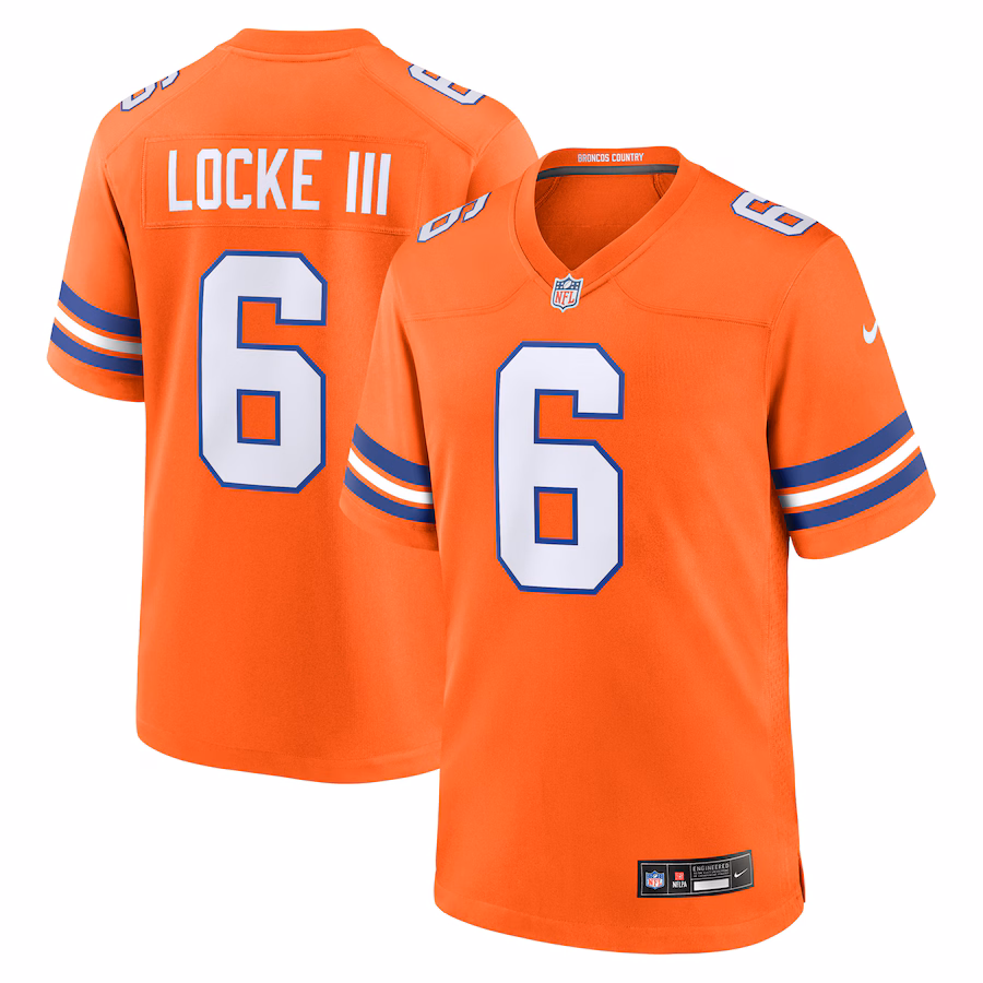 Men's Denver Broncos P.J. Locke III Nike Orange Mile High Collection 1977 Throwback Player Game Jersey - U-jersey