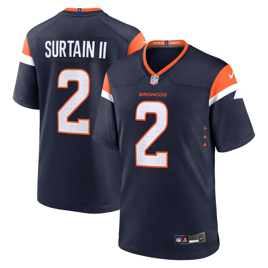 Men's Denver Broncos Patrick Surtain II Nike Navy Mile High Collection Alternate Game Jersey - U-jersey