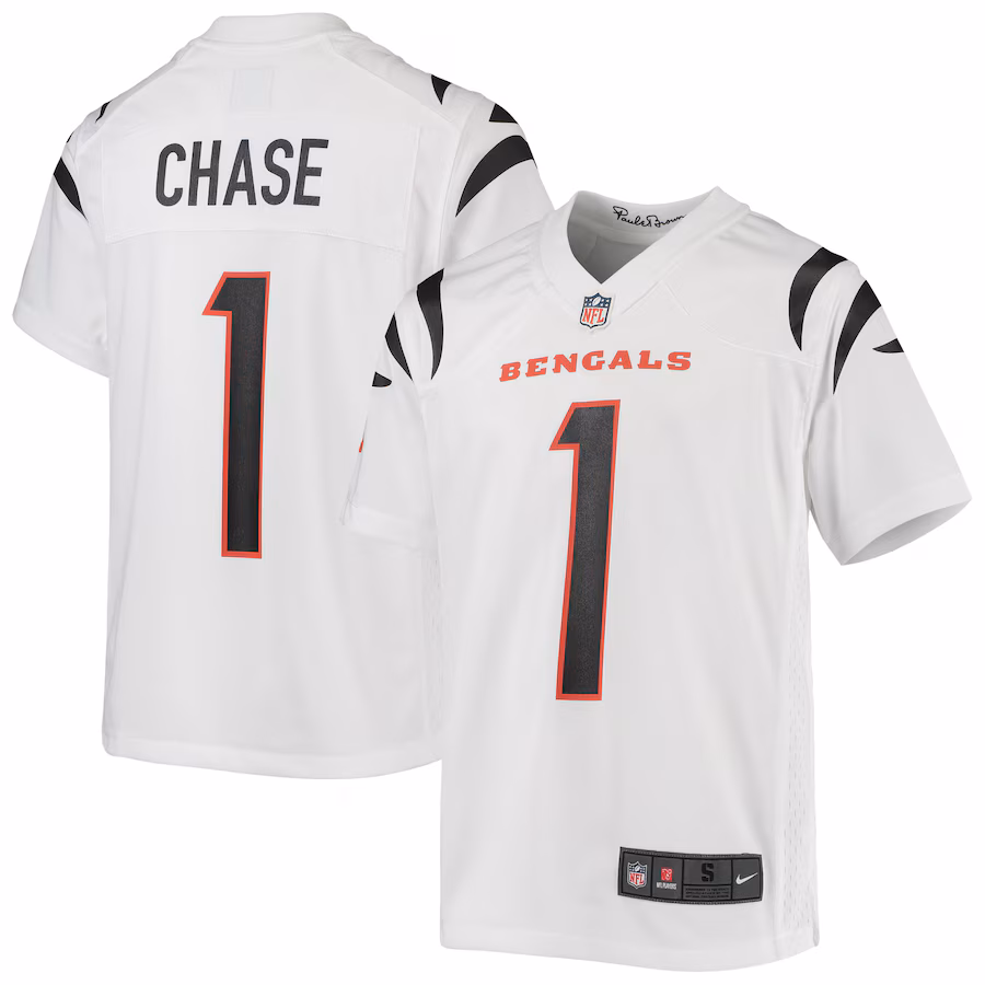 Youth Cincinnati Bengals Ja'Marr Chase Nike White Game Jersey - U-jersey