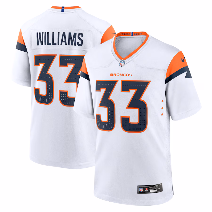 Men's Denver Broncos Javonte Williams Nike White Mile High Collection Game Jersey - U-jersey