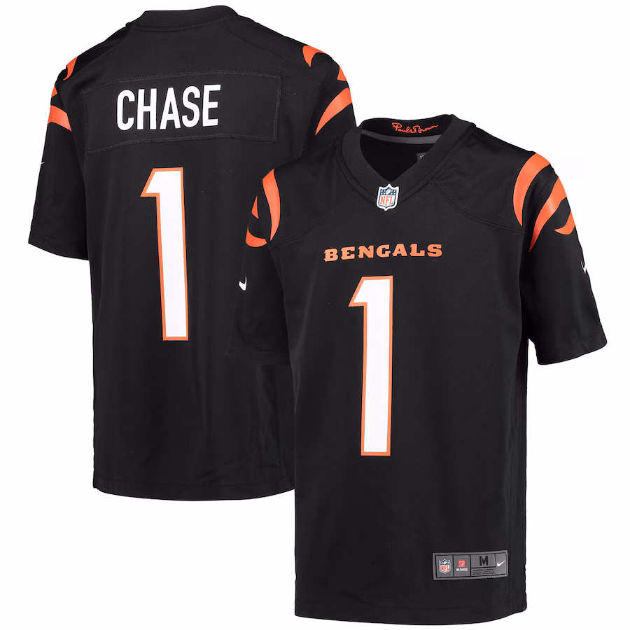 Youth Cincinnati Bengals Ja'Marr Chase Nike Black Game Jersey - U-jersey