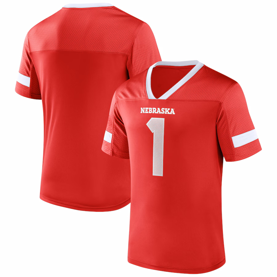 Nebraska Huskers Fanatics #1 Kickoff Winner Replica Jersey - Scarlet - U-jersey