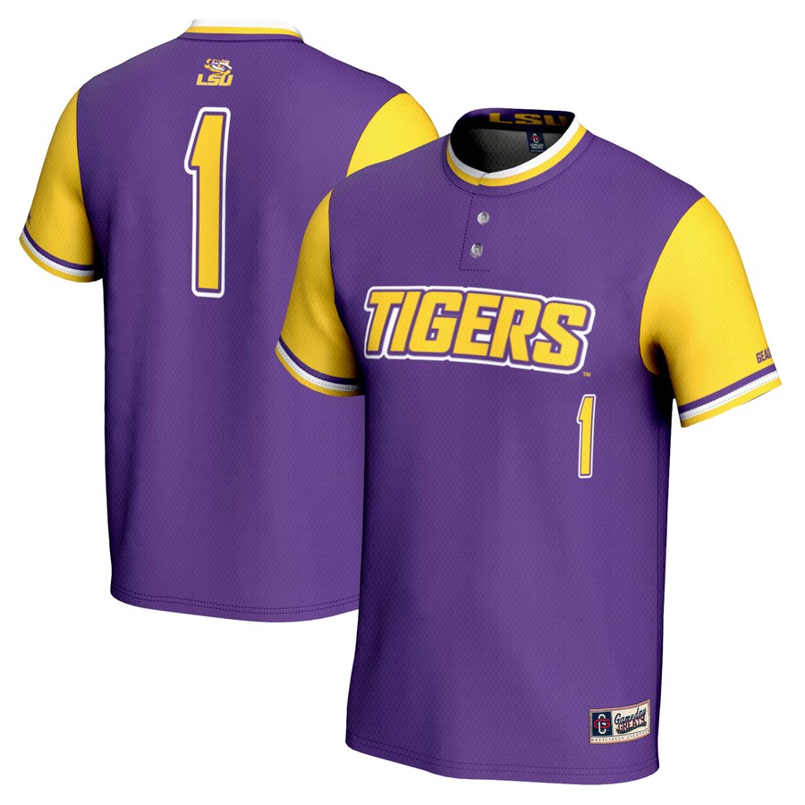 #1 LSU Tigers GameDay Greats Unisex Lightweight Softball Jersey - Purple - U-jersey