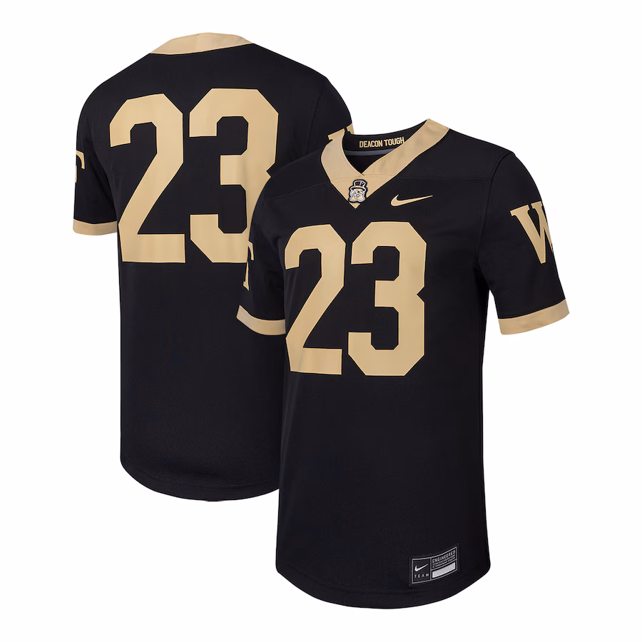 #23 Wake Forest Demon Deacons Nike Untouchable Football Replica Jersey - Black - U-jersey