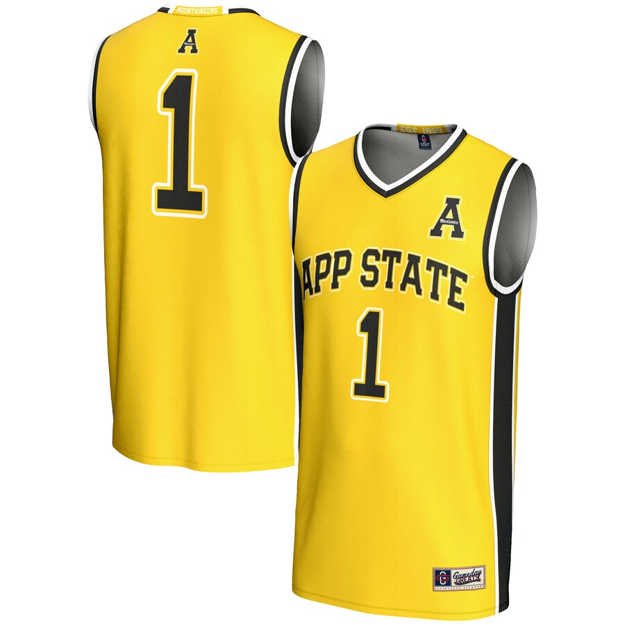 #1 Appalachian State Mountaineers GameDay Greats Youth Lightweight Basketball Jersey - Gold - U-jersey