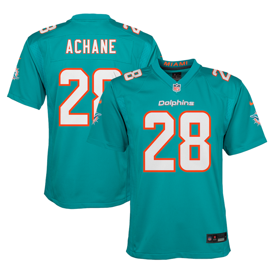 Youth Miami Dolphins De’Von Achane Nike Aqua Team Player Game Jersey - U-jersey