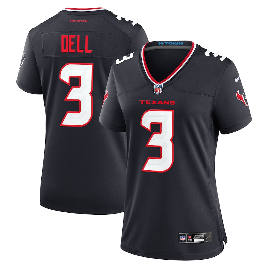 Women's Houston Texans Tank Dell Nike  Navy Team Game Jersey - U-jersey