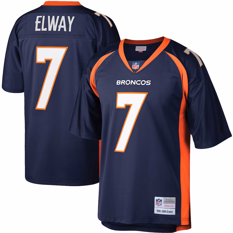 Men's Denver Broncos John Elway Mitchell & Ness Navy 1998 Legacy Replica Jersey - U-jersey