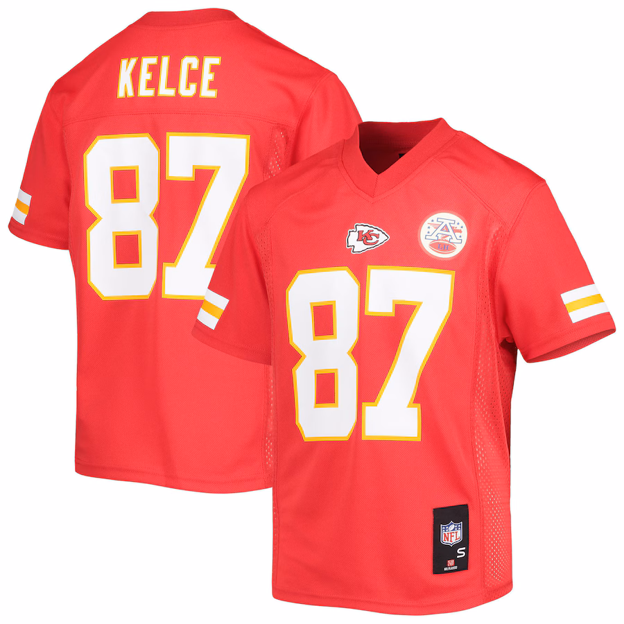 Youth Kansas City Chiefs Travis Kelce Red Replica Player Jersey - U-jersey