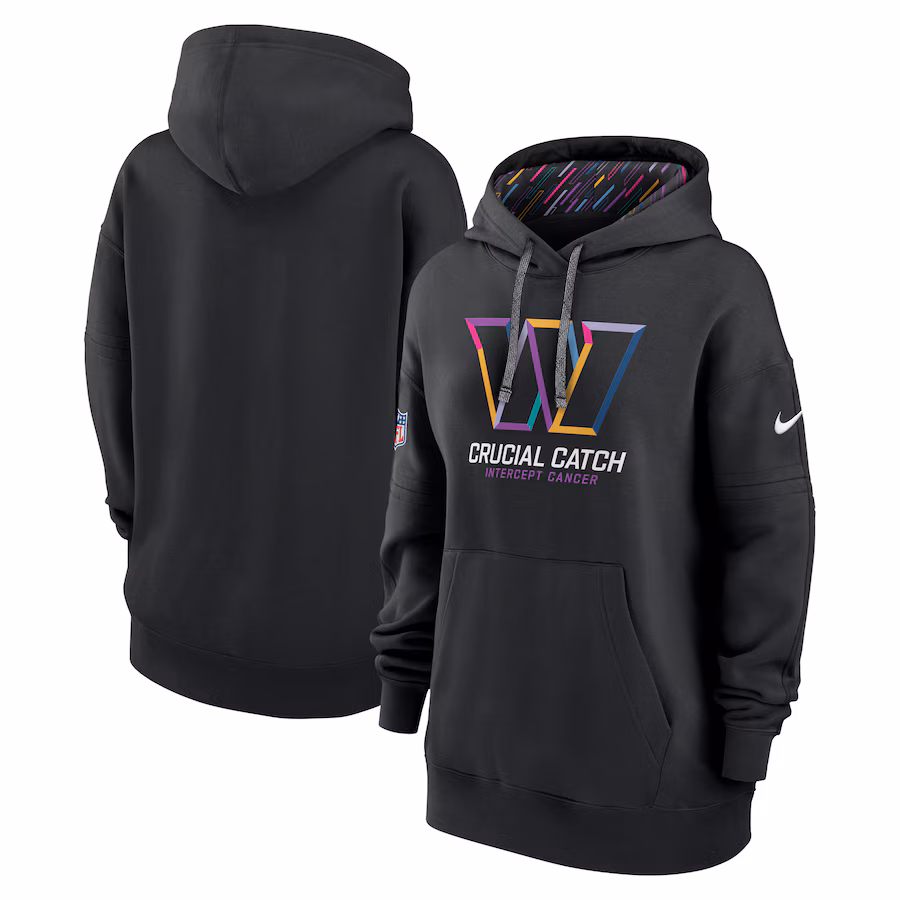 Women's Washington Commanders  Nike Black 2024 NFL Crucial Catch Club Pullover Hoodie - U-jersey