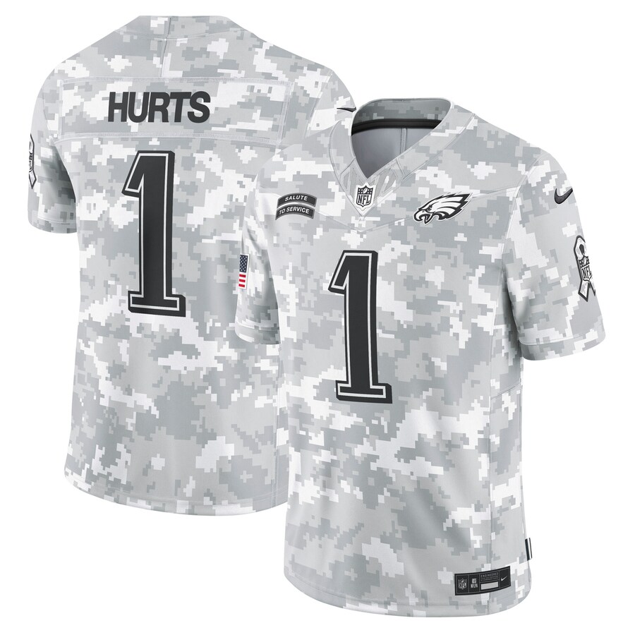 Men's Philadelphia Eagles Jalen Hurts Nike Arctic Camo 2024 Salute to Service Limited Jersey - U-jersey