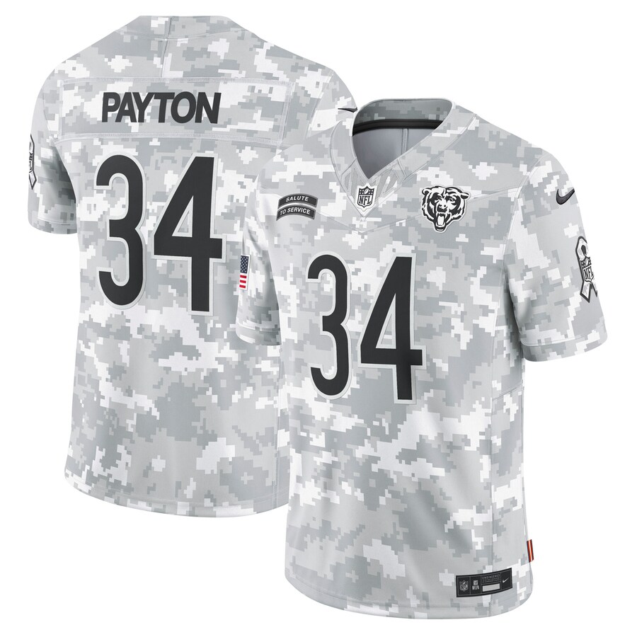 Men's Chicago Bears Walter Payton Nike Arctic Camo 2024 Salute to Service Retired Player Limited Jersey - U-jersey
