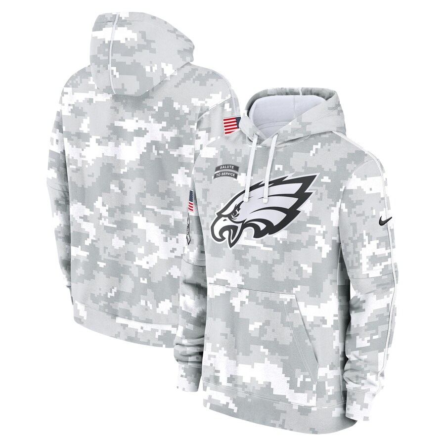 Men's Philadelphia Eagles Nike Arctic Camo 2024 Salute To Service Big & Tall Club Fleece Pullover Hoodie - U-jersey