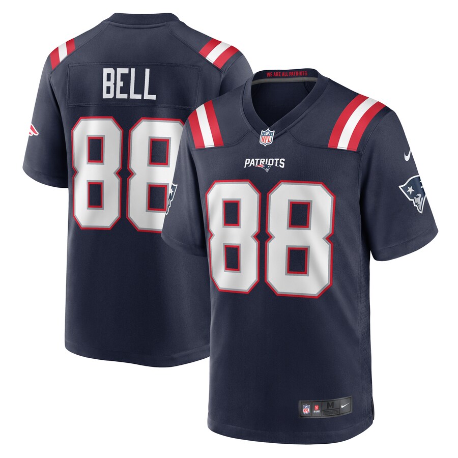 Men's New England Patriots Jaheim Bell Nike Navy Game Jersey - U-jersey
